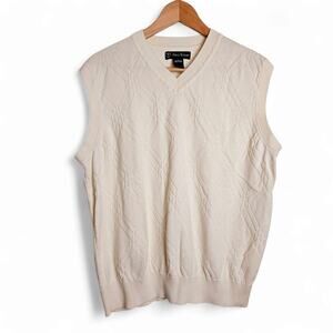 Pro Tour Men's Cotton Diamond Pattern Golf Old Money Sweater Vest Size L